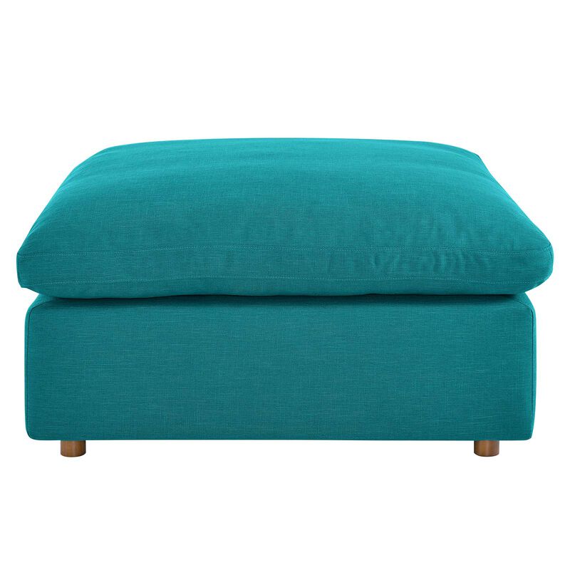 Commix Down Filled Overstuffed Ottoman Blue