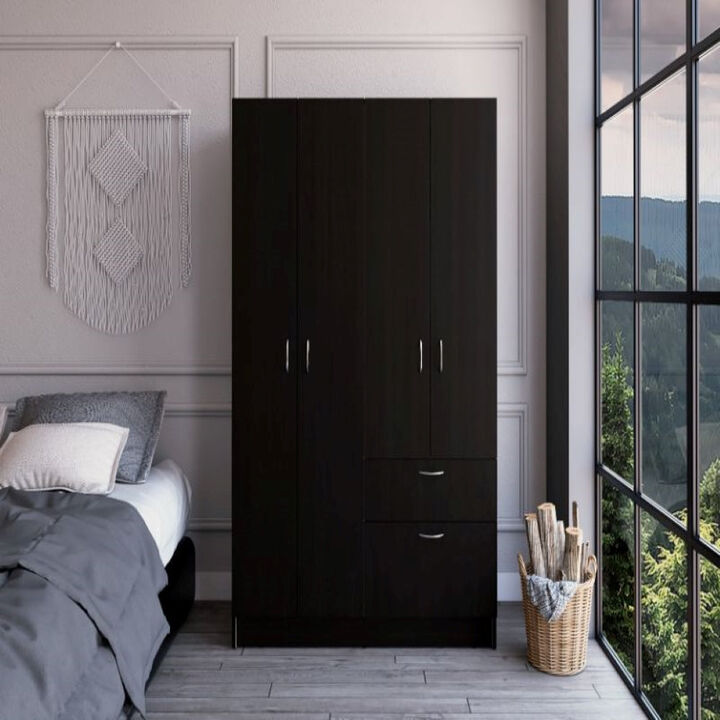 Armoire Alpes, Bedroom, Black / White
