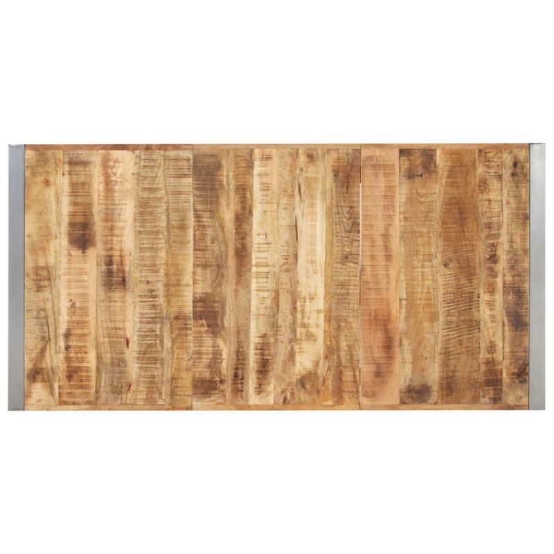 vidaXL Dining Table 63"x31.5"x29.5" Solid Rough Mango Wood