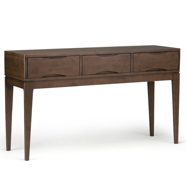 Simpli Home Harper Solid Hardwood Console Sofa Table In Walnut Brown