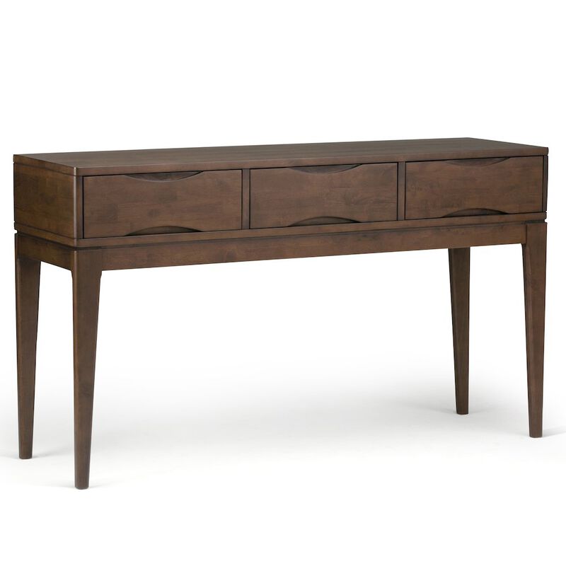 Simpli Home Harper Solid Hardwood Console Sofa Table In Walnut Brown