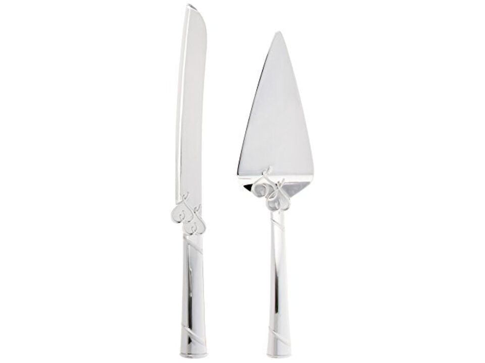 Lenox True Love 2-Piece Dessert Set, Silver, Regular 13"