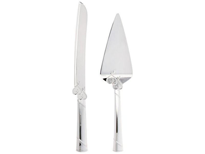 Lenox True Love 2-Piece Dessert Set, Silver, Regular 13"