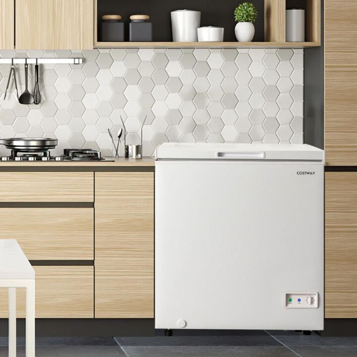Costway 3.5/5 Cu.ft Compact Chest Freezer with Removable Storage Basket