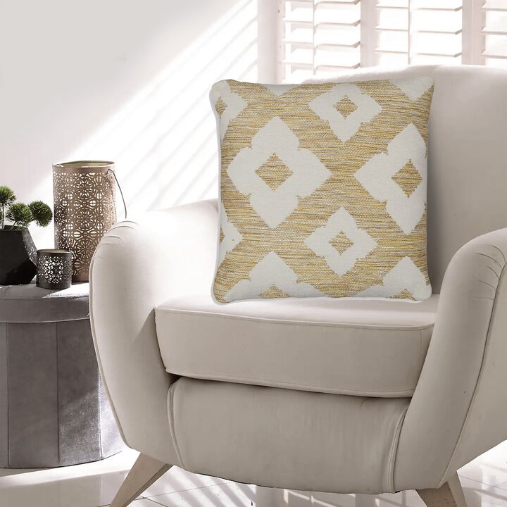 Neyr 18 Inch Throw Pillow Set of 4, Indoor Outdoor, Yellow White Floral -