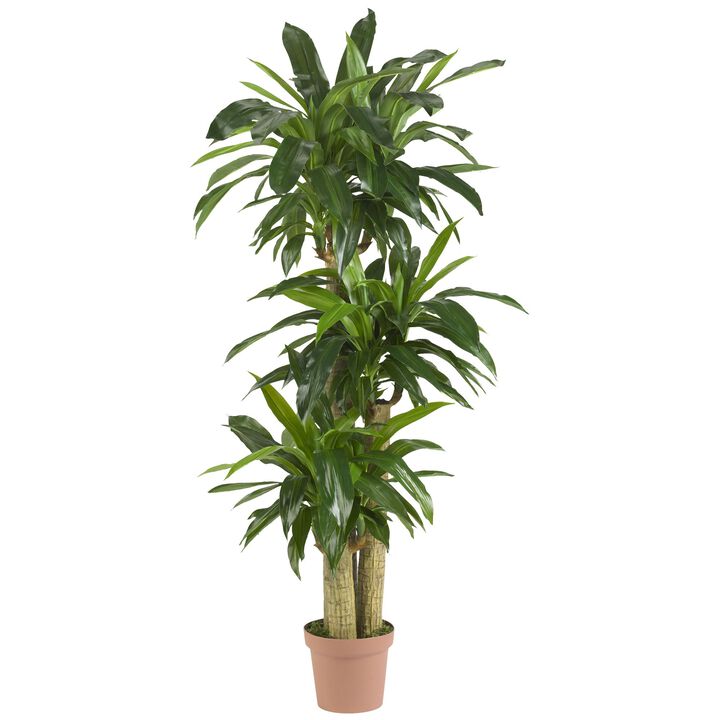 Hivvago Corn Stalk Dranaena Silk Plant (Real Touch)