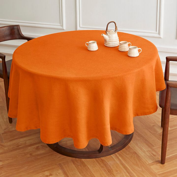 Solino Home 100% Pure Linen Round Tablecloth | Sonoma