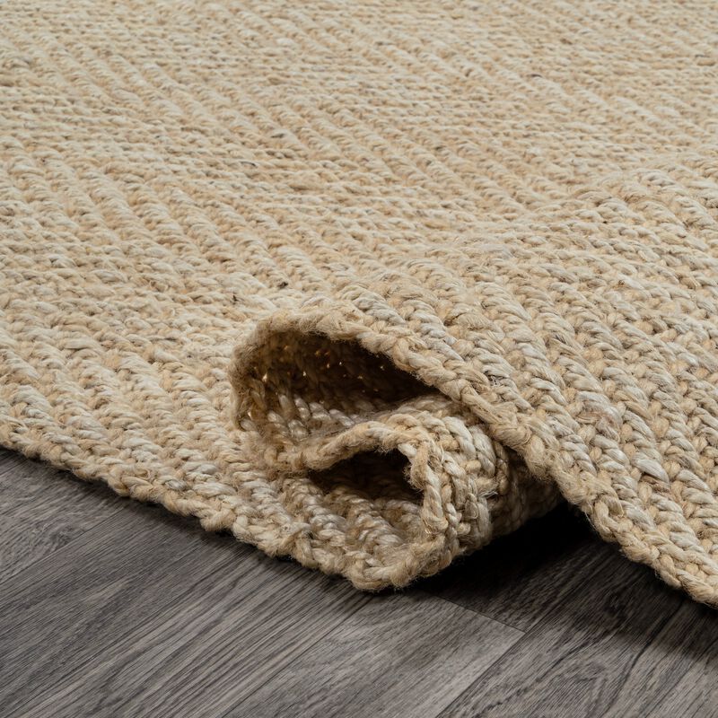 Espina Hand Woven Herringbone Chunky Jute Ivory Rug