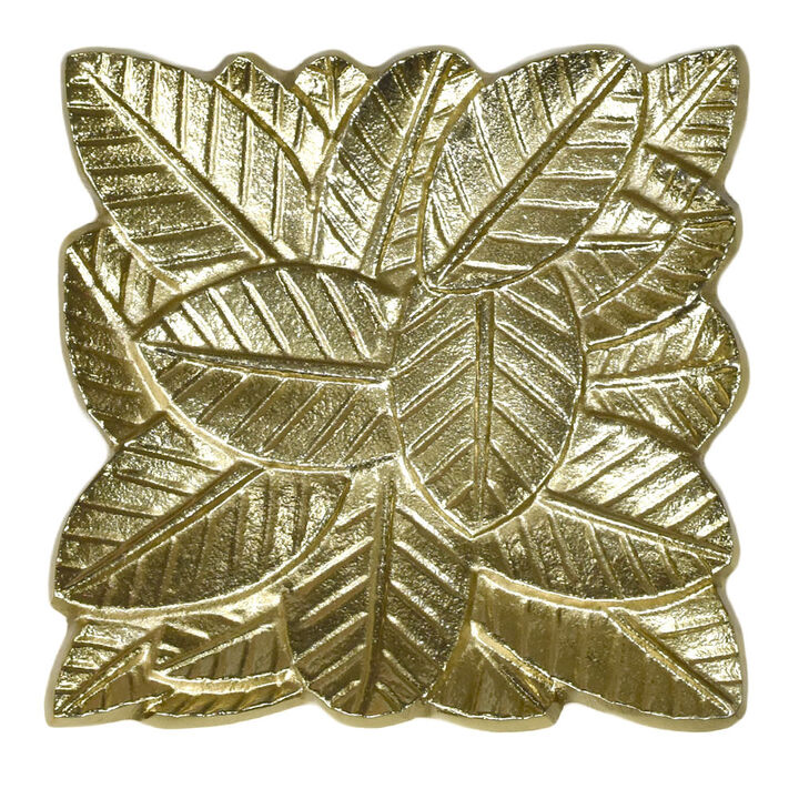 Handmade Decorative Bronze Color Coated 6.88 x 6.88 x 0.78 Inches Aluminium Tray 043AB BBH Home's