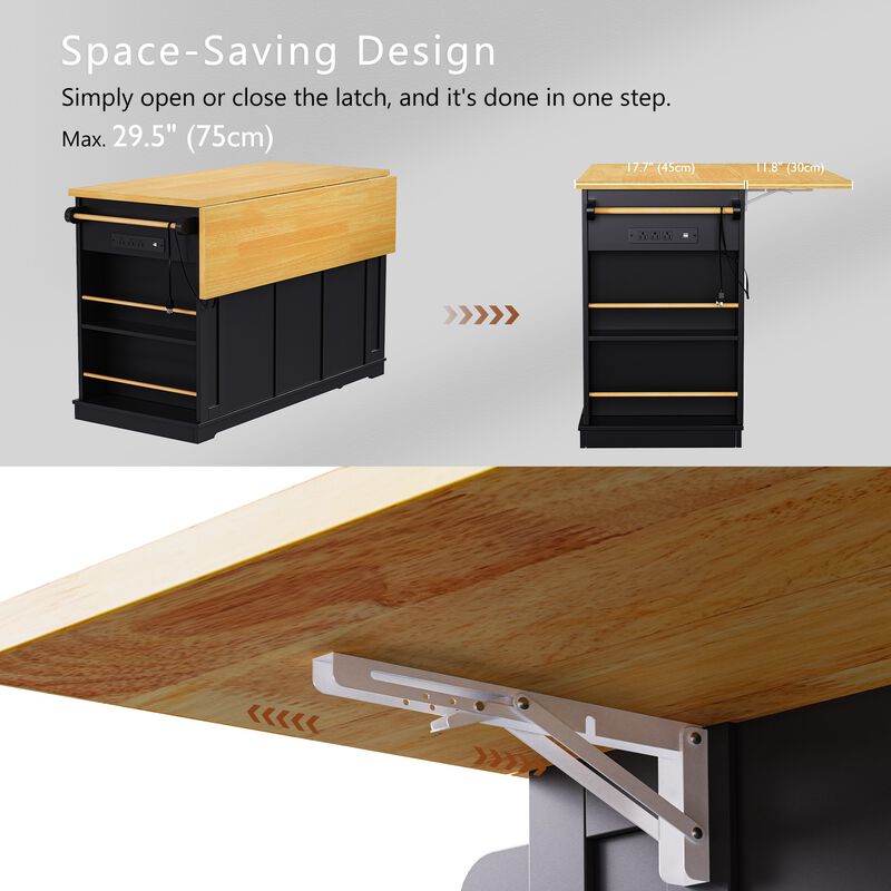 Merax Kitchen Island with Drop Leaf