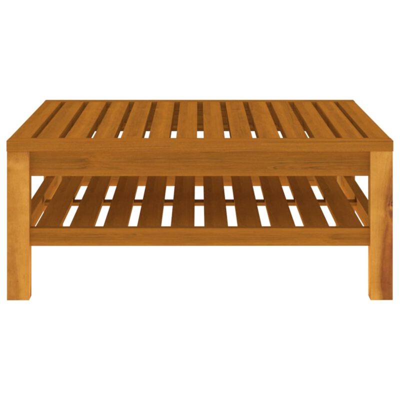 vidaXL Coffee Table 25.6"x25.6"x13.8" Solid Acacia Wood