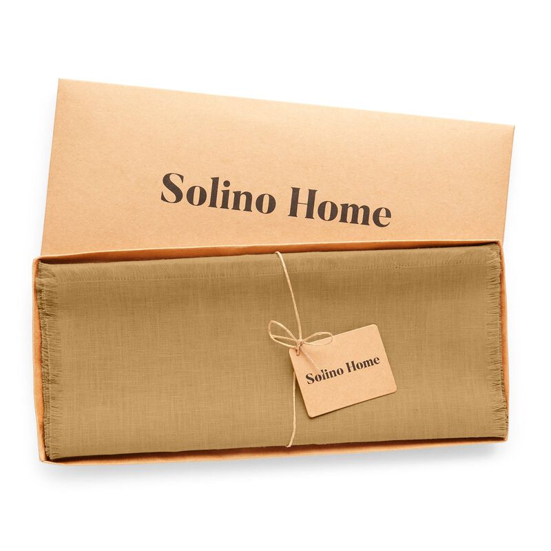Solino Home 100% Pure Linen Table Runner 14 x 108 Inch | Milan