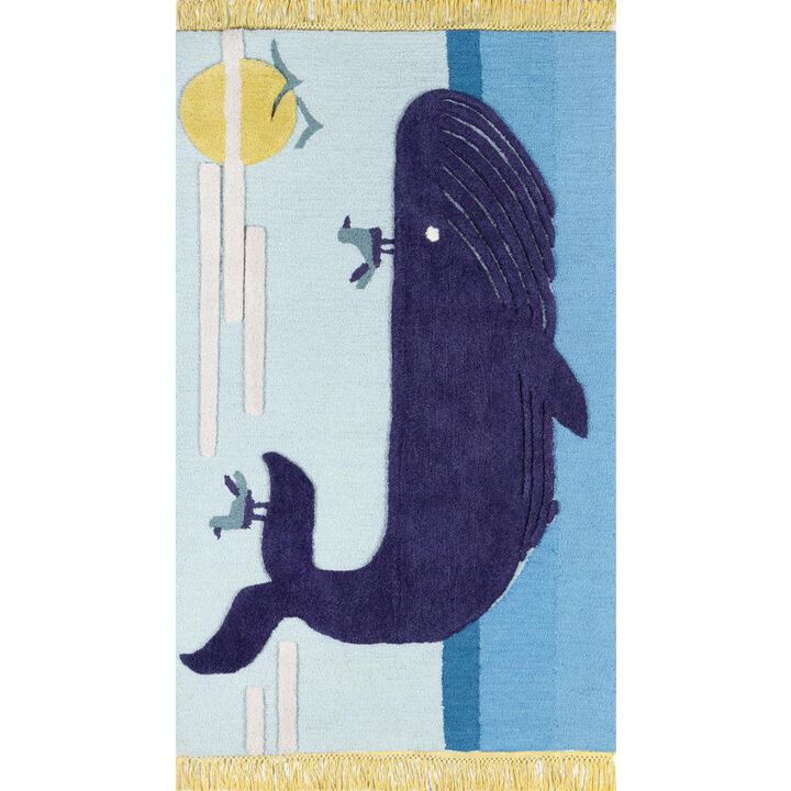 Novogratz Contemporary Rectangle Area Rug, Blue, 3' X 5'