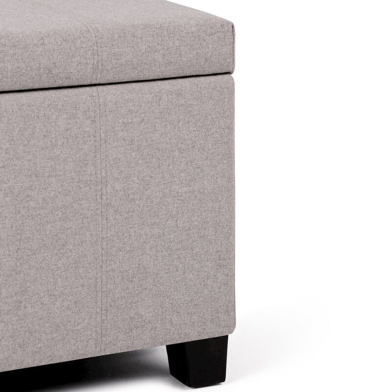 Simpli Home Dover Storage Ottoman Bench In Cloud Grey Linen Look Fabric
