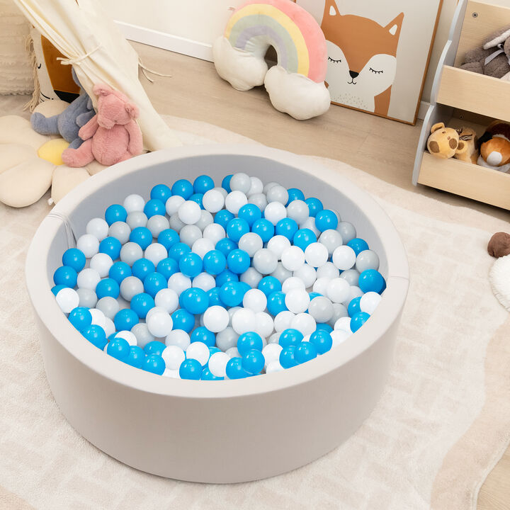 Kiddie Baby Playpen with 200 Ocean Balls and Storage Bag-Grey