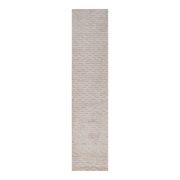 Ararat High-Low Pile Moroccan Diamond Modern Indoor/Outdoor Area Rug