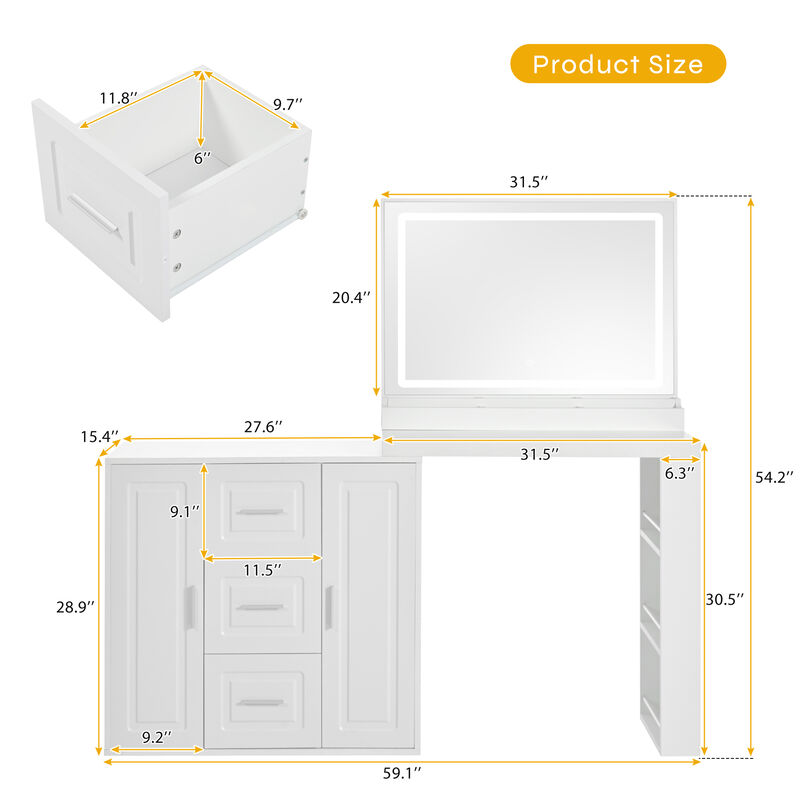 Merax Makeup Vanity Desk with Mirror for Bedroom