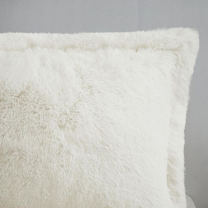 Belen Kox Shaggy Faux Fur Comforter Set - Ivory, Belen Kox