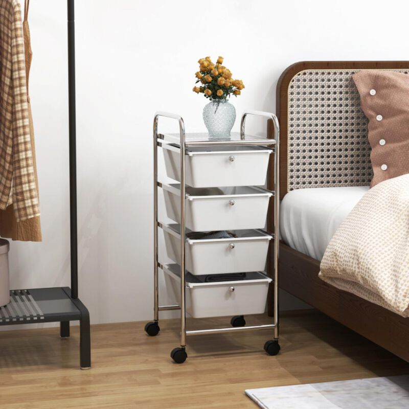 Hivvago 4-Drawer Cart Storage Bin Organizer Rolling with Plastic Drawers
