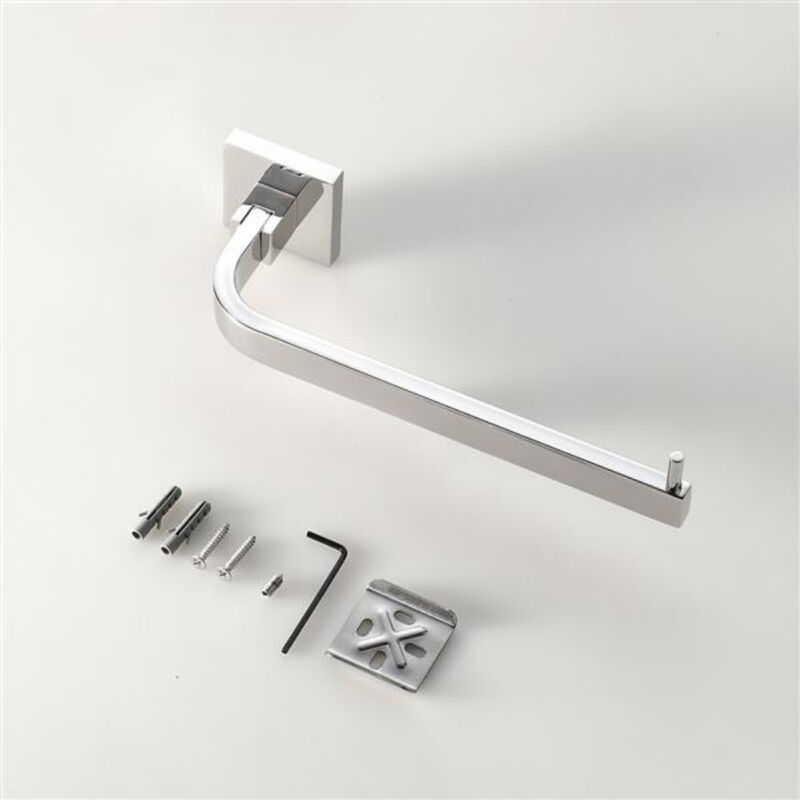 Bright Polished Square Base Towel Rack, Towel Hook Bars for Bathroom
