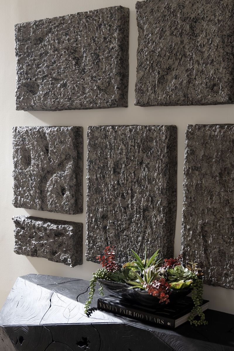 Etched Rock Puzzle Wall Tiles Set of 9