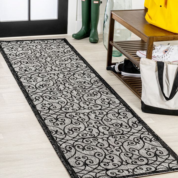 Madrid Vintage Filigree Textured Weave Indoor/Outdoor Area Rug