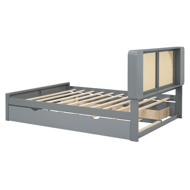 Merax Platform Bed with 2 Drawers and Trundle