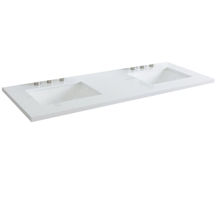 BELLATERRA HOME LLC 61 Quartz Countertop and Double Rectangle Sink