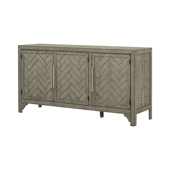 U_Style Designed Storage Cabinet Sideboard with MDF+Pine veneer , Adjustable Shelves, Suitable for Living Rooms, Entrance and Study Rooms