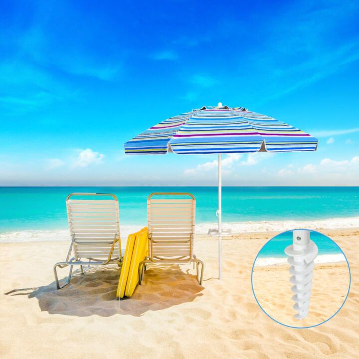 Hivvago 7.2 Feet Portable Outdoor Beach Umbrella with Sand Anchor and Tilt Mechanism