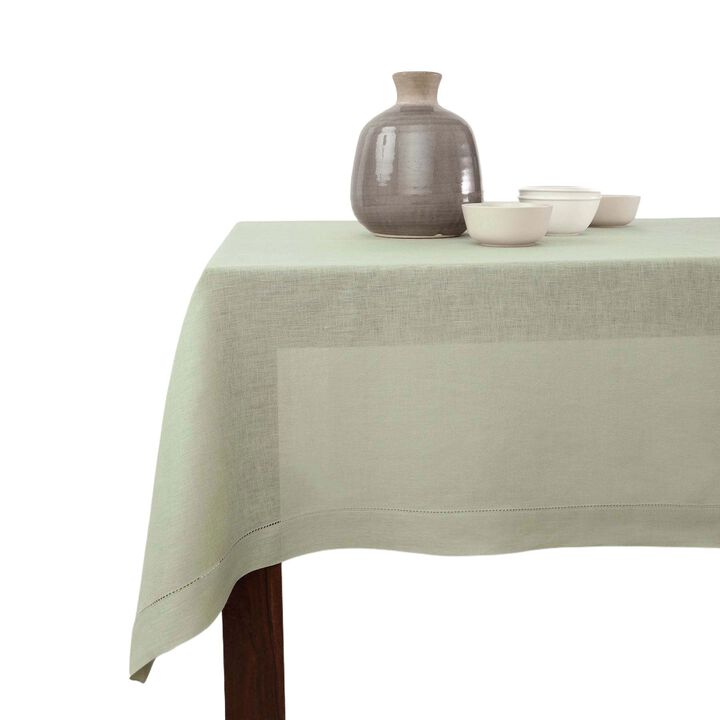 Solino Home 100% Pure Linen Tablecloth | Classic Hemstitch