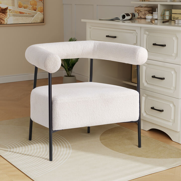 Merax Modern Boucle Fabric Upholstered Accent Chair