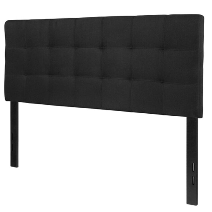 Upholstered Fabric Headboard with Box-Stitch Detailing for Modern Bedrooms
