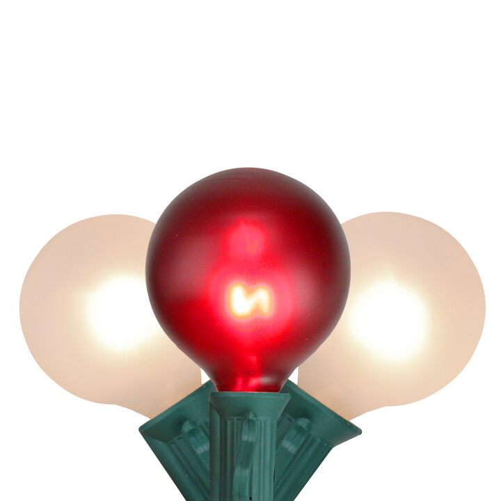 10-Count Red and White G50 Globe Christmas Light Set  9ft Green Wire