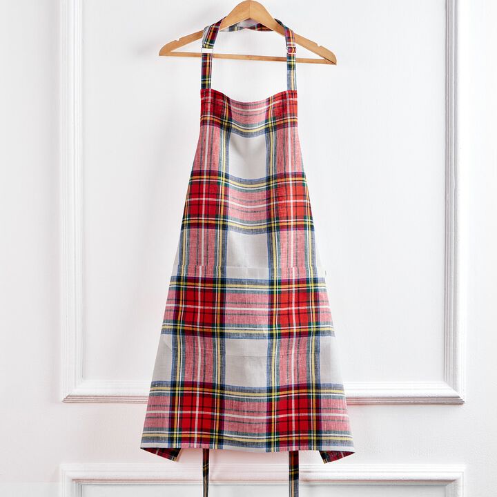 Solino Home 100% Pure Linen Bib Apron 33 x 30 Inch
