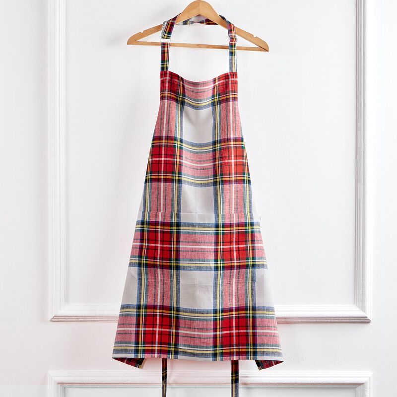 Solino Home 100% Pure Linen Bib Apron 33 x 30 Inch