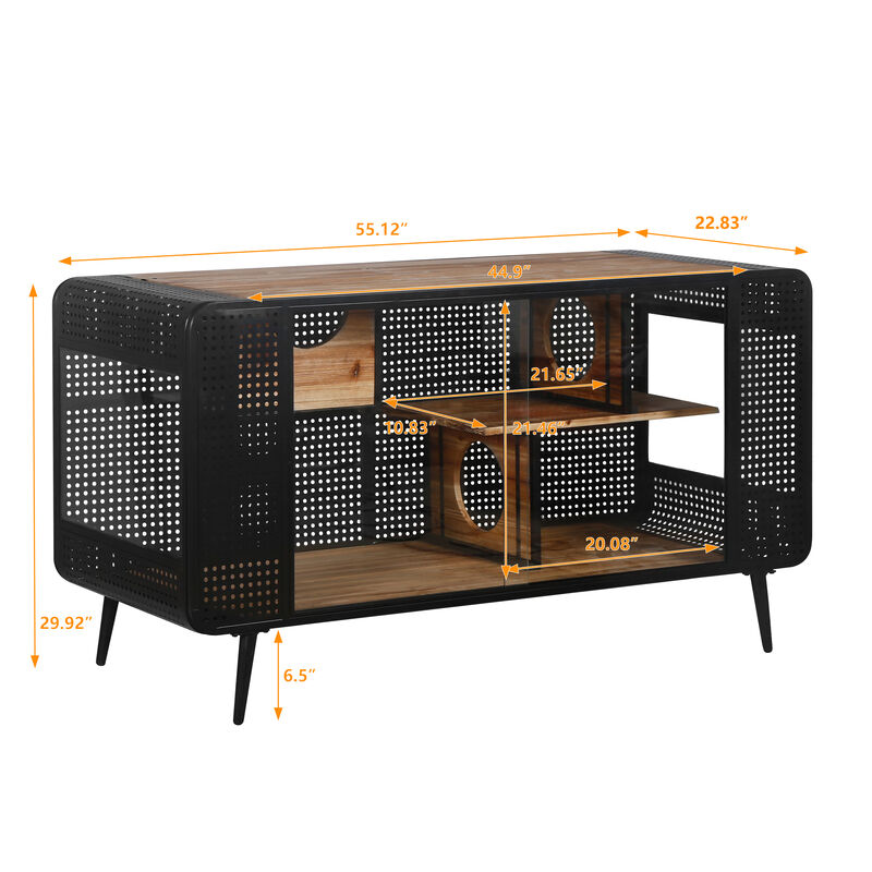Streamdale Spacious Cat House with Tempered Glass (55"W)