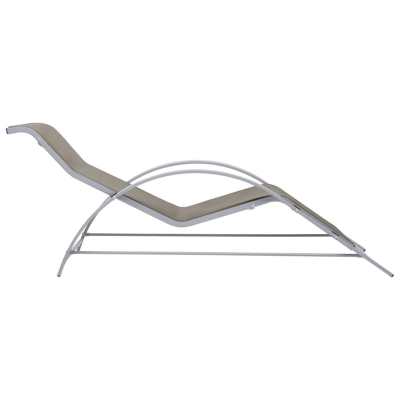 vidaXL Patio Sunlounger with Powder-Coated Aluminum Frame and Weather-Resistant Textilene, Comfortable and Durable, Taupe