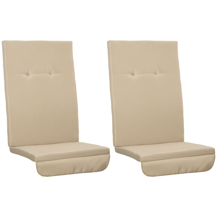Beige Patio Comfort: Outdoor Porch Swing Cushions Set with Tufted Back