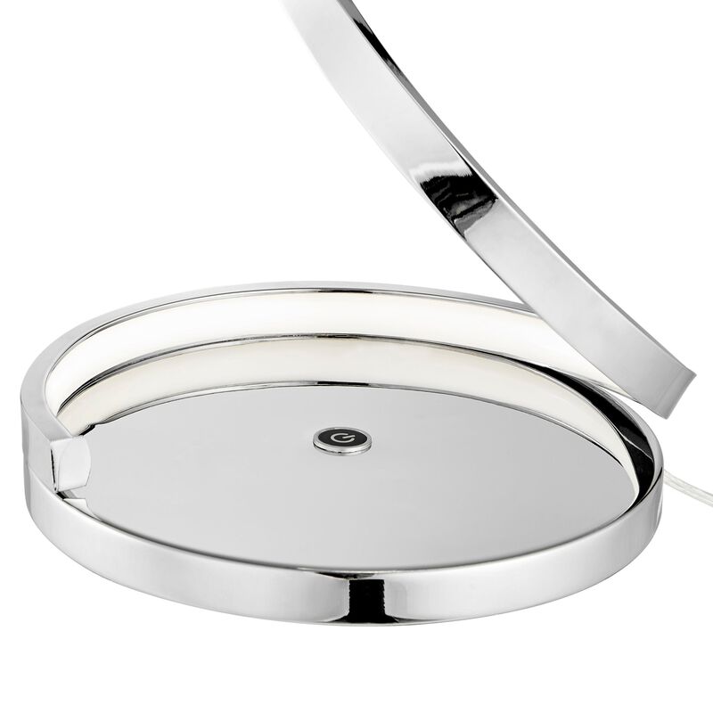 Modern Spiral Table Lamp Chrome Metal Dimmable Integrated LED