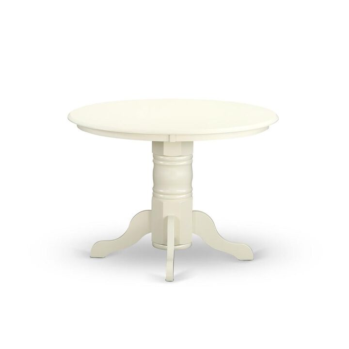 East West Furniture Shelton  Round    Kitchen  Table  42  Diameter  In  Linen  White  Finish