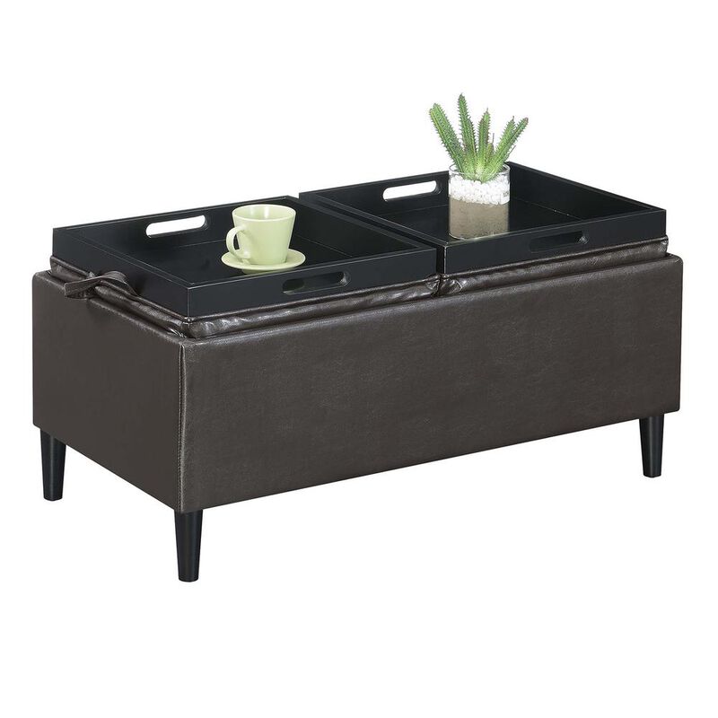 Convience Concept, Inc. Designs4Comfort Magnolia Storage Ottoman with Trays