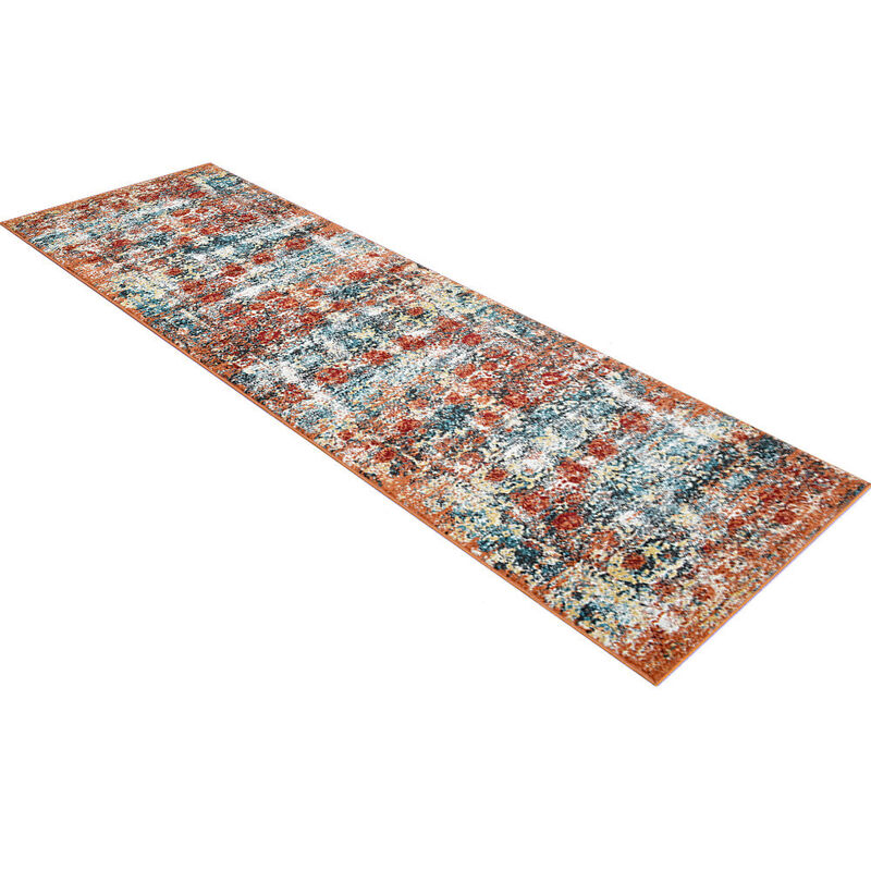 RUGSOTIC CARPETS MACHINE MADE HEATSET POLYPROPYLENE AREA RUGS  - 3'2''x10', Runner Shape, Caramel Color, Classic Oriental Traditional  Design, Midium Pile Machine Made Area Rugs (M00037)