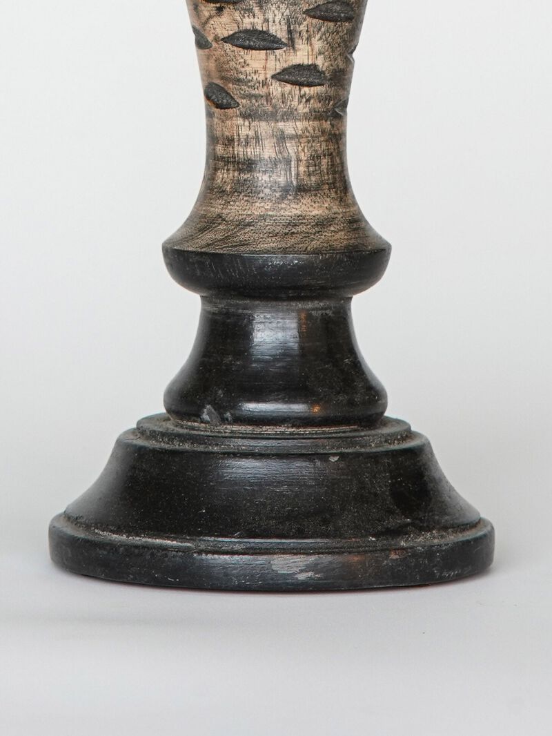 Traditional Dark Polish Eco-friendly Handmade Mango Wood Set Of Three 6",9" & 12" Pillar Candle Holder BBH Homes