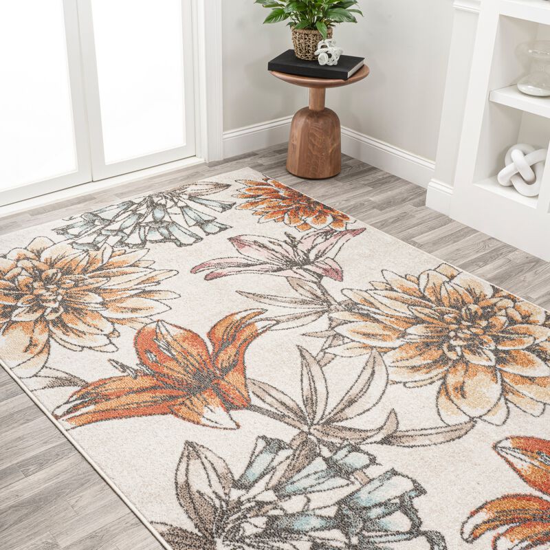 Giglio Modern Botanical Flower Area Rug