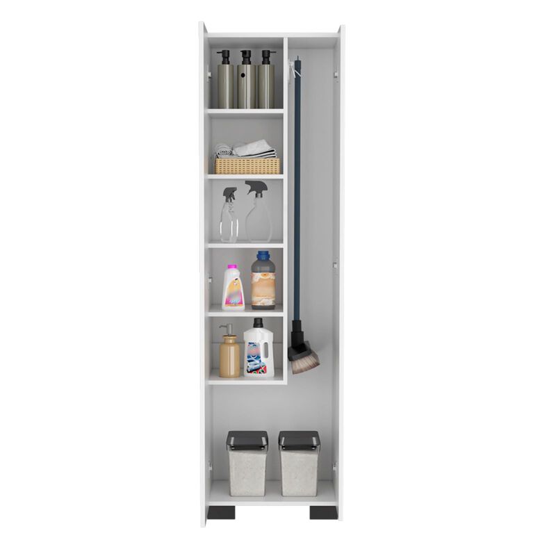 Broom Cabinet Lucin, Garage, White