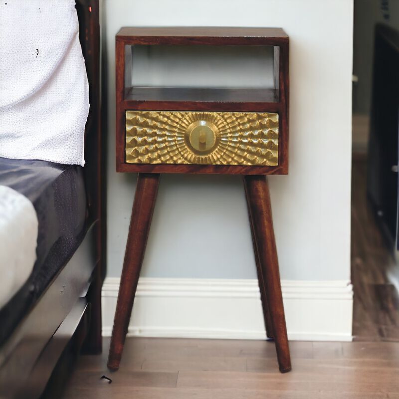 Eden Mini Solid Wood 1 Drawers  NightStand