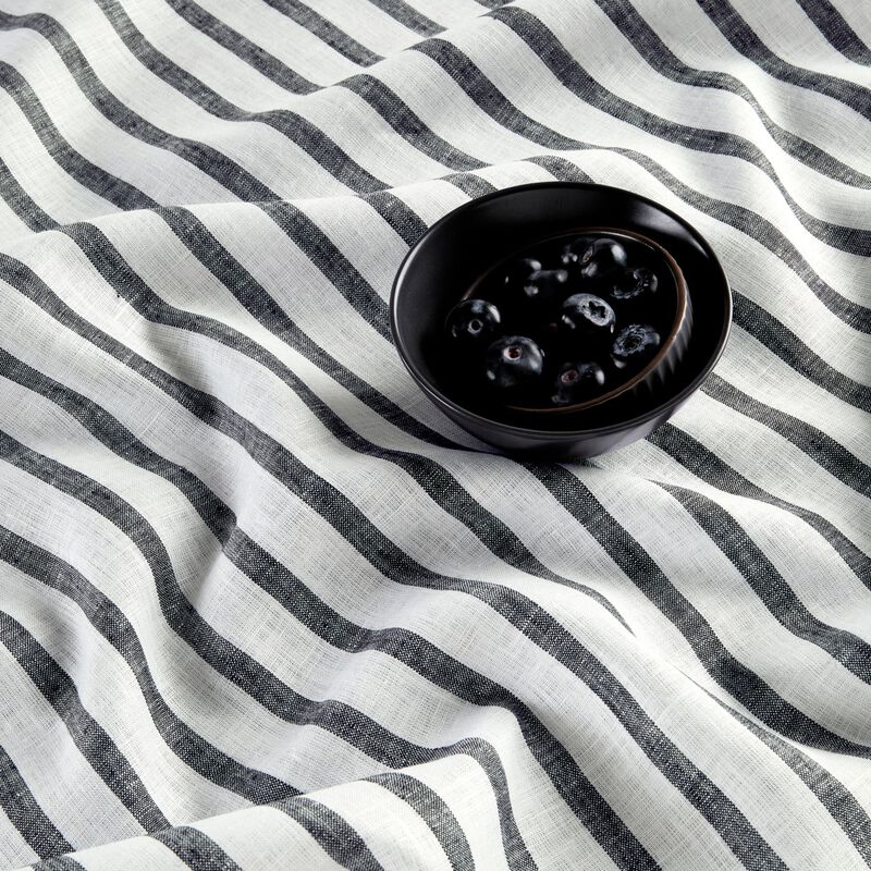 Solino Home 100% Pure Linen Table Runner | Madison Stripe