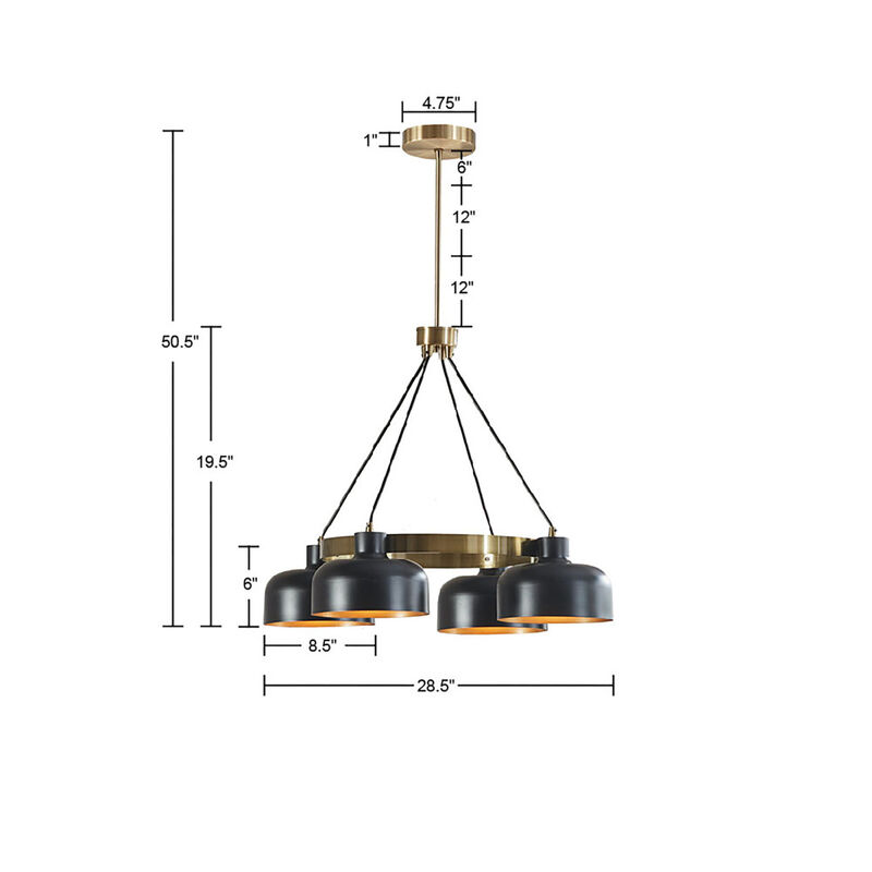 Abbott 4-Light Metal Shade Chandelier