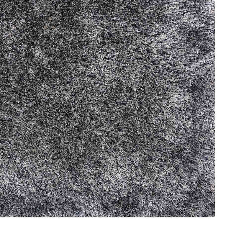 RUGSOTIC CARPETS HAND TUFTED SHAG POLYESTER ECO-FRIENDLY AREA RUGS  - 5'x8', Rectangle, Blue White, Solid Plain Design, High Pile Thick Handmade Anti Skid Rugs for Living Room, Bed Room K00333